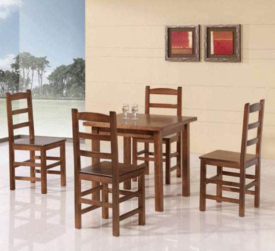 Comercial Pizarro mesa y sillas de madera